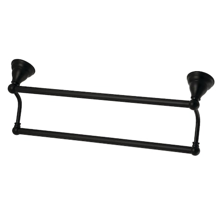 Kingston Brass BA556318MB Royale 18" Dual Towel Bar, Matte Black BA556318MB